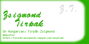 zsigmond tirpak business card